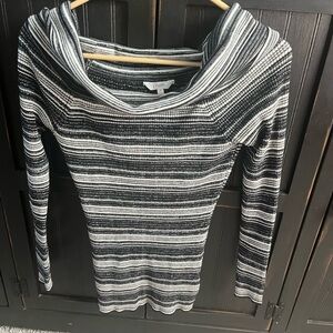 Candie's Monochrome Striped Cowl Neck Sweater